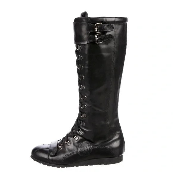 Vintage Fendi Knee High Lace Up Boots